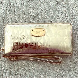 Michael Kors Jet Set Gold Mirror Wallet Wristlet